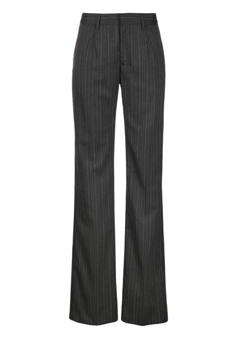 Pantaloni sartoriali gessati in grigio scuro - donna